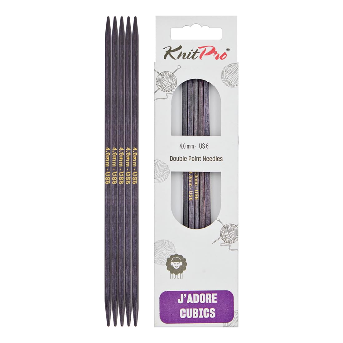 KnitPro J’Adore Cubics Double Pointed Needles 6" (15cm) | 4.00mm