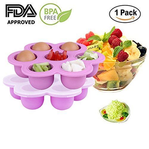 EH-LIFE Silicone Baby Food Freezer Tray with Clip-on Lid - Perfect Storage Container for Homemade Baby Food, Vegetable & Fruit Purees and Breast Milk - BPA Free & FDA Approved (Purple)