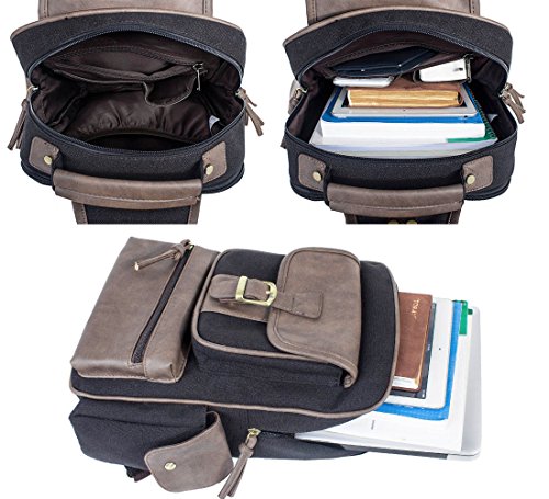 3 Canvas+Messenger+Backpack+Shoulder+Rucksack