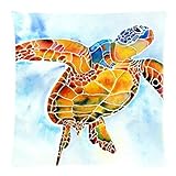 1 X Cotton & Polyester Soft Square Zippered Cushion Throw Case Sea Turtle Pillow Case Cover 18X18 inch (one side)