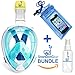 SnorkelinGear V2.0 2017 Full Face Snorkel Mask Set for Adults and Children, Easybreath Snorkeling Gear with 180 Sea View with Universal Waterproof Case and Anti-Fog Spray