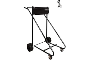 OKSTENCK Boat Motor Stand, 330 LBS Heavy Duty Pro Outboard Engine Carrier Cart Dolly Storage (Black)