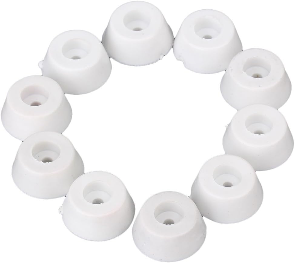 CNBTR White Rubber Feet Foot Caps Cabinet Pads Table Desk Tips Furniture Chair Covers Tools Pack of 10 (20x15x8mm)