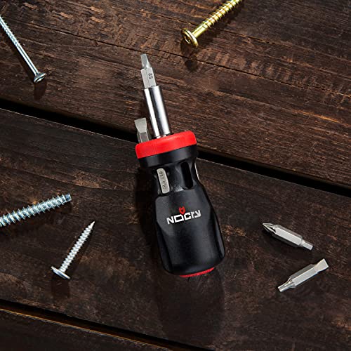 NoCry Stubby Ratcheting Screwdriver Kit with 14in1 Mini Bit Set