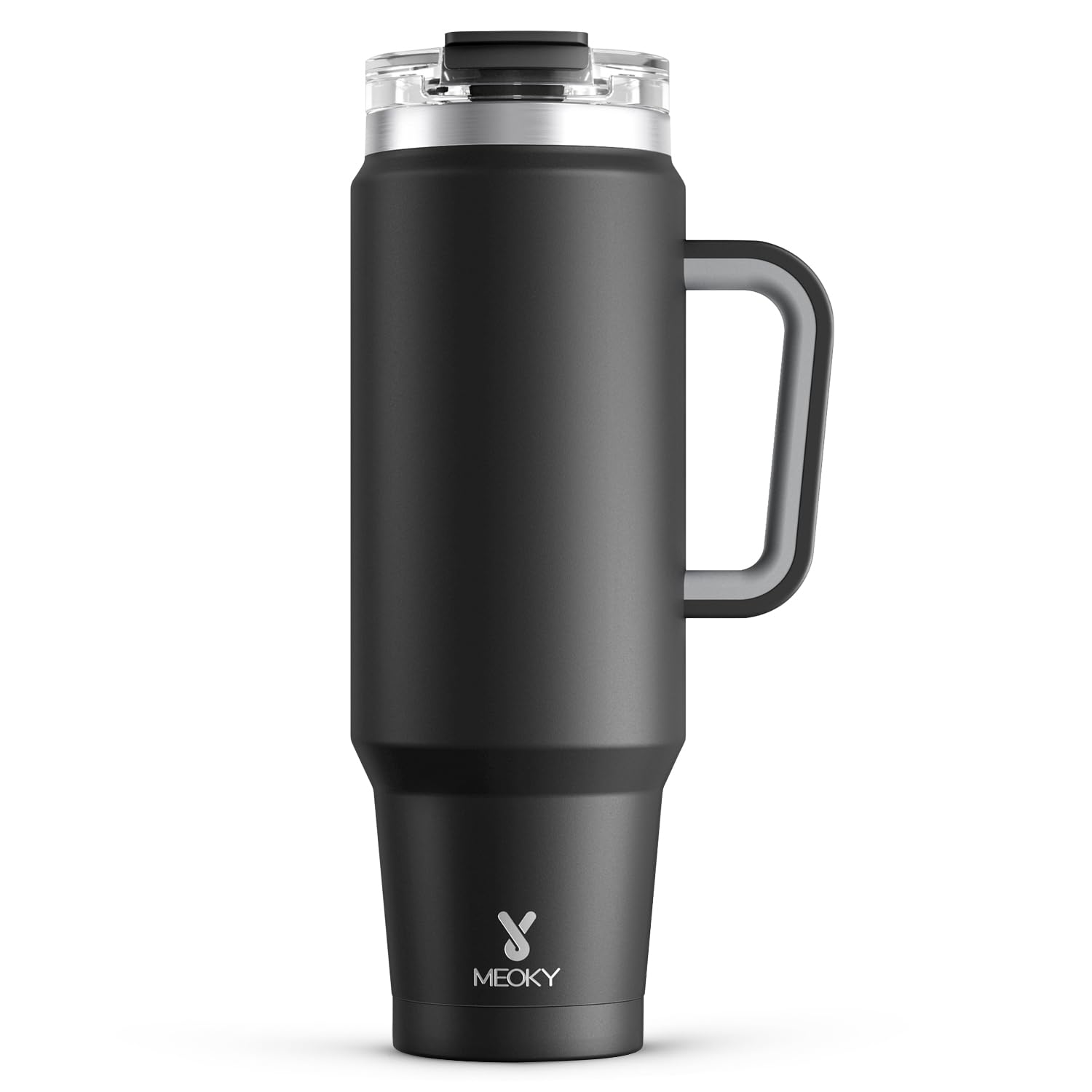 Photo 1 of Meoky 40 oz Tumbler with Handle and Straw, Insulated Tumbler with Lid and Straw, Stainless Steel Travel Mug, Keeps Cold for 34 Hours, 100% Leak Proof, Fits in Car Cup Holder (Night)