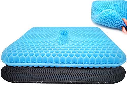 Ramzyh 正規販売41x37x4cm 両面使用できる ゲルクッション 無重力 クッション 座り心地 長時間 疲れない 座り心地抜群 座布団 オフィス 超通気 蒸れない ハニカム 高反発 通気性 椅子 車 人気 シートクッション 卵が割れないクッション 重さ 約1 35kg