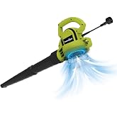 Grasstigon Electric Leaf Blower Corded, 7-Amp, 390CFM/ 210MPH, 2 Speed Modes, Powerful Lightweight Handheld Blowers for Lawn Care, Patio, Leaves, Dust, Snow (Green)