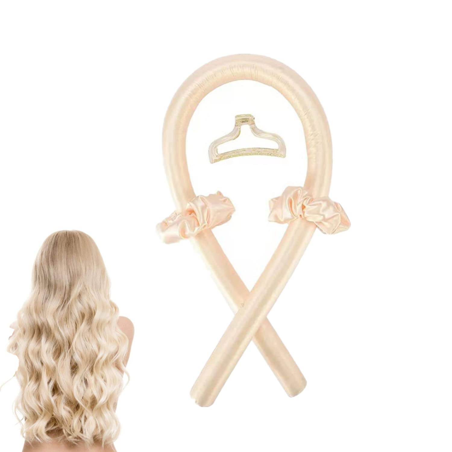 1 Piece Heatless Curling Rod Headband Rubber Heatless Curls Hair Styling Tool with Scrunchies and Hair Clip for Long Medium Hair