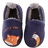 D.S.mor Toddler Navy Fox Velvet House Shoes Warm Children Shoes (10 M)