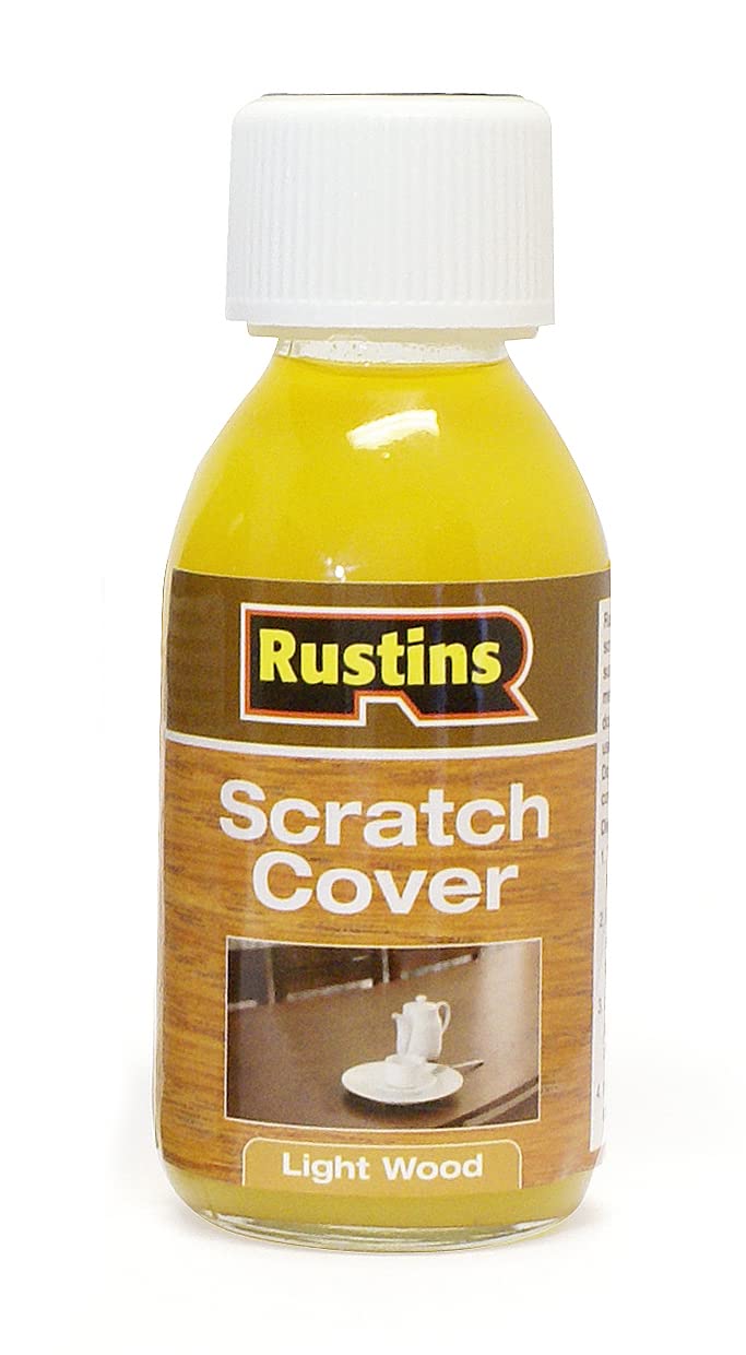 Rustins Scratch Cover Light – Conceal Surface Scratches on Light-Toned Wood Furniture -Easy-to-Use Liquid Polish for Restoring and Protecting Wooden Surfaces125ml