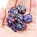 cusdie Polyhedral Dice Sets DND Acrylic Galaxy Dice for Dungeons and Dragons Pathfinder RPG MTG Table Gaming Dice(Blue&Purple)
