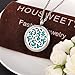 HOUSWEETY Aromatherapy Essential Oil Diffuser Necklace-Stainless Steel Locket Pendant,11 Refill Pads(Non-engraving)