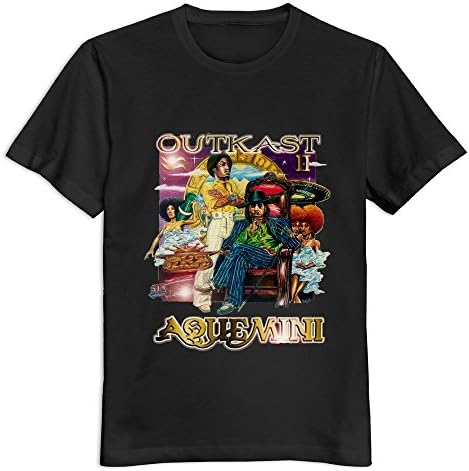 ZFSM Men's Outkast Aquemini Korea O Neck T Shirt Size US Black