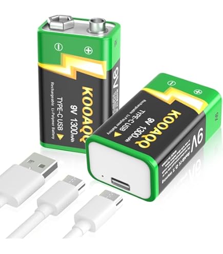 Batterie Ricaricabili Litio 9V ENEGON - 2 Pezzi 1100mAh Con USB-C, Per Chitarre E Dispositivi - Foto 7