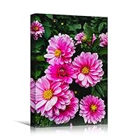 Canvas Wall Art Pink Petals Colorful Farmhouse/Country Floral Multicolor Patterns Photography - 12x18 inches