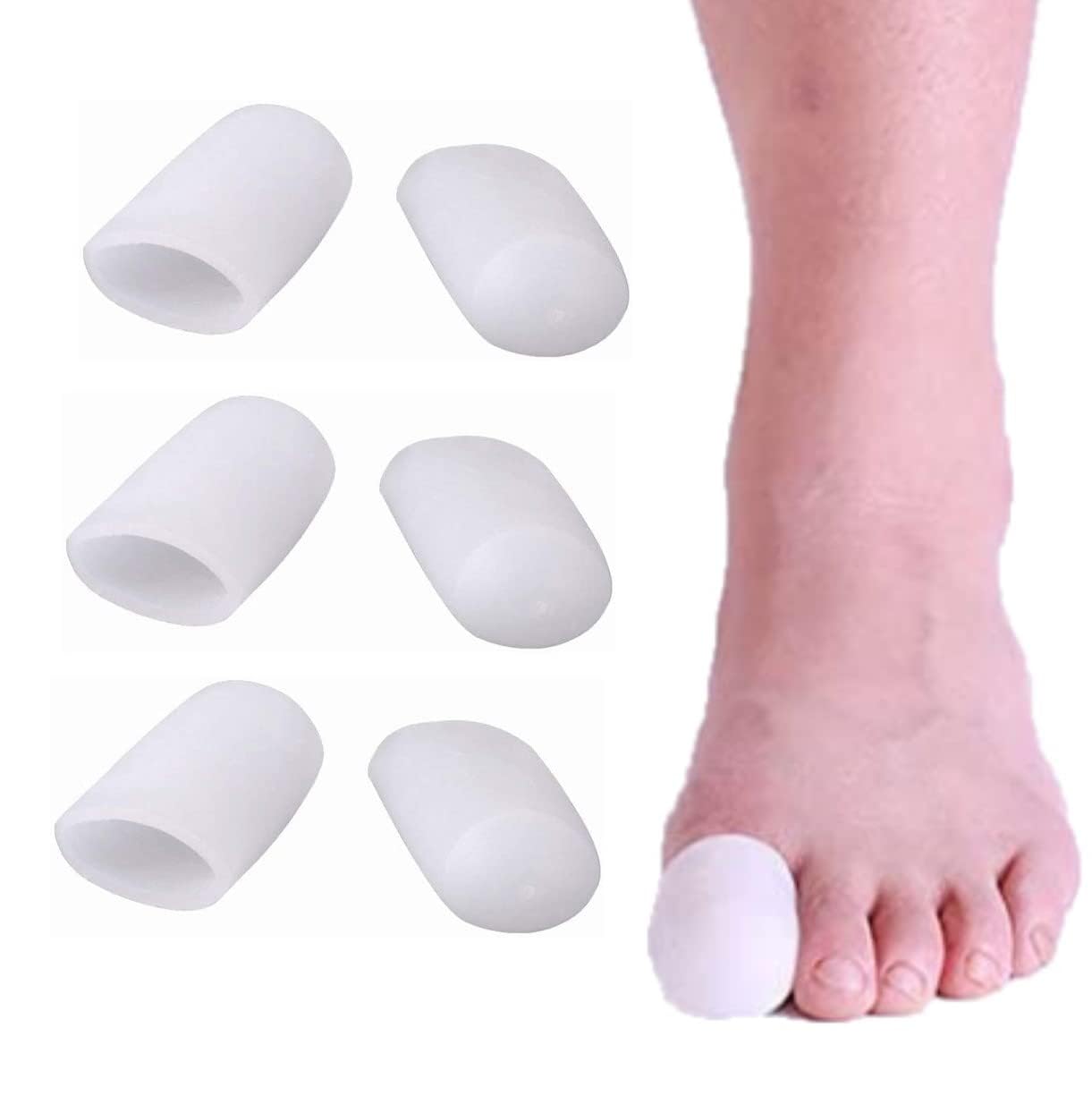 PEDIMEND™ 3 Pairs Big Toe Tubular Dressing Bandage Caps Guard | Nail Off Protectors | Joint Pain Relief | Ingrown Toenail Tubes Sleeves | Callus Cushion Blisters | Bunion Corrector (White)