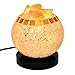 Himalayan Salt Lamp, Natural Crystal Salt Lamp Salt Chunks in Glass Bowl with Wood Base, Bulb and Dimmer Control for Christmas Gift and Home Decorations. [energy class a+++]