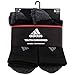 adidas Boys' YTH VERT Stripe 6-Pack Crew, Black/Black-Onix Marl/Light Onix/Onix, Medium
