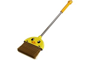 AUTSUPPL Mini Yellow Duck Broom Plastic Small Broom Cartoon Cleaning Tool Household Supplies for Kids Home Use