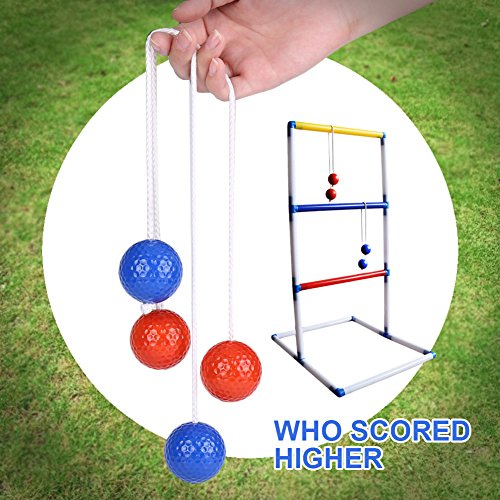 Freshday 6 Pairs Ladder Toss Ball Replacement Ladder Balls Bolos Bolas Ladder Balls Golf Balls- 3 Pairs Red + 3 Pairs Blue