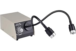 Omano 8W LED Dual Gooseneck Microscope Illuminator - Compact Footprint - 720 Lumens - Adjustable LED