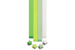 FoDau770 Solid Color Star Paper Strips, 1080 Sheet Origami Star Paper for Art Crafts Gift DIY Project - Green Series