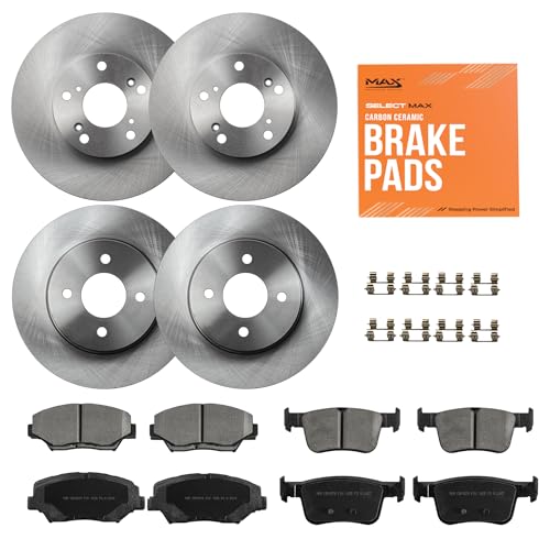 MAX Advanced Brakes - Brake Kit For 2016-2021 Honda Civic (Excluding Si, Type-R Models)| Carbon Ceramic Brake and Rotor Kit Front and Rear| Daily Driving OE Replacement Brake Rotors