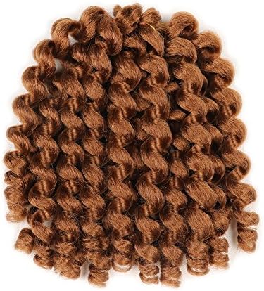 8 Inch Short Jumpy Wand Curl Crochet Braids Hair 5 Packs Synthetic Curls for Women 20strands/pack Xtrend Hair (30#, 5packs/Lot)