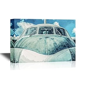 Canvas Wall Art - Aircraft Against Blue Sky - Gallery Wrap Modern Home Art | Ready to Hang - 12x18 inches