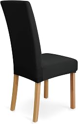 Amazon Basics Stretch Dining Chair Covers Set of 6 Black Solid 96% Polyester view 3