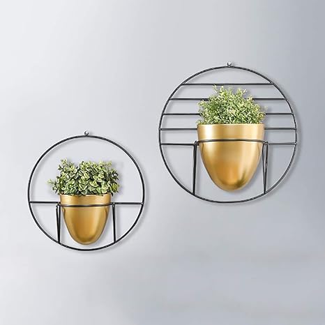 Amazon Co Jp フラワースタンド 壁掛けプランター 多肉植物 空気植物 ミニサボテン フェイク植物 用のプランター花瓶を吊るす2パック 装飾的な幾何学的な吊りプランター 屋内および屋外プランター Color Black ホーム キッチン