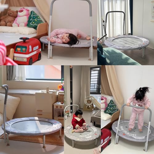 AM ANNA Mini Kids Trampoline for Toddlers with Handle, Indoor Mini Trampoline for Kids, Small Rebounder Trampoline, Indoor/Garden Toddlers Trampoline for Toddlers