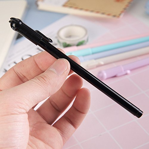 Girl Cute Pens Kawaii Pen Cute Cat Pen 0.5 mm Gel Pens Black Ball Point Pens for School Office Supplies (12 cat)
