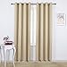 NICETOWN Biscotti Beige Blackout Curtains 84 inches Long for Bedroom - Thermal Insulated Solid Grommet Room Darkening Window Treatments Sound Reducing for Living Room (2 Panels, W52 x L84)