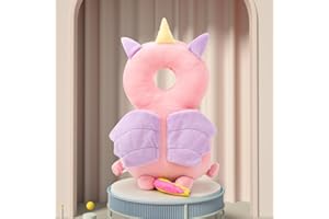 SMILE LAB Baby Backpack Head Protection Pillow, Cute Animal Toddler Baby Head Protector Backpack, Adjustable Baby Head Protector for Crawling and Walking