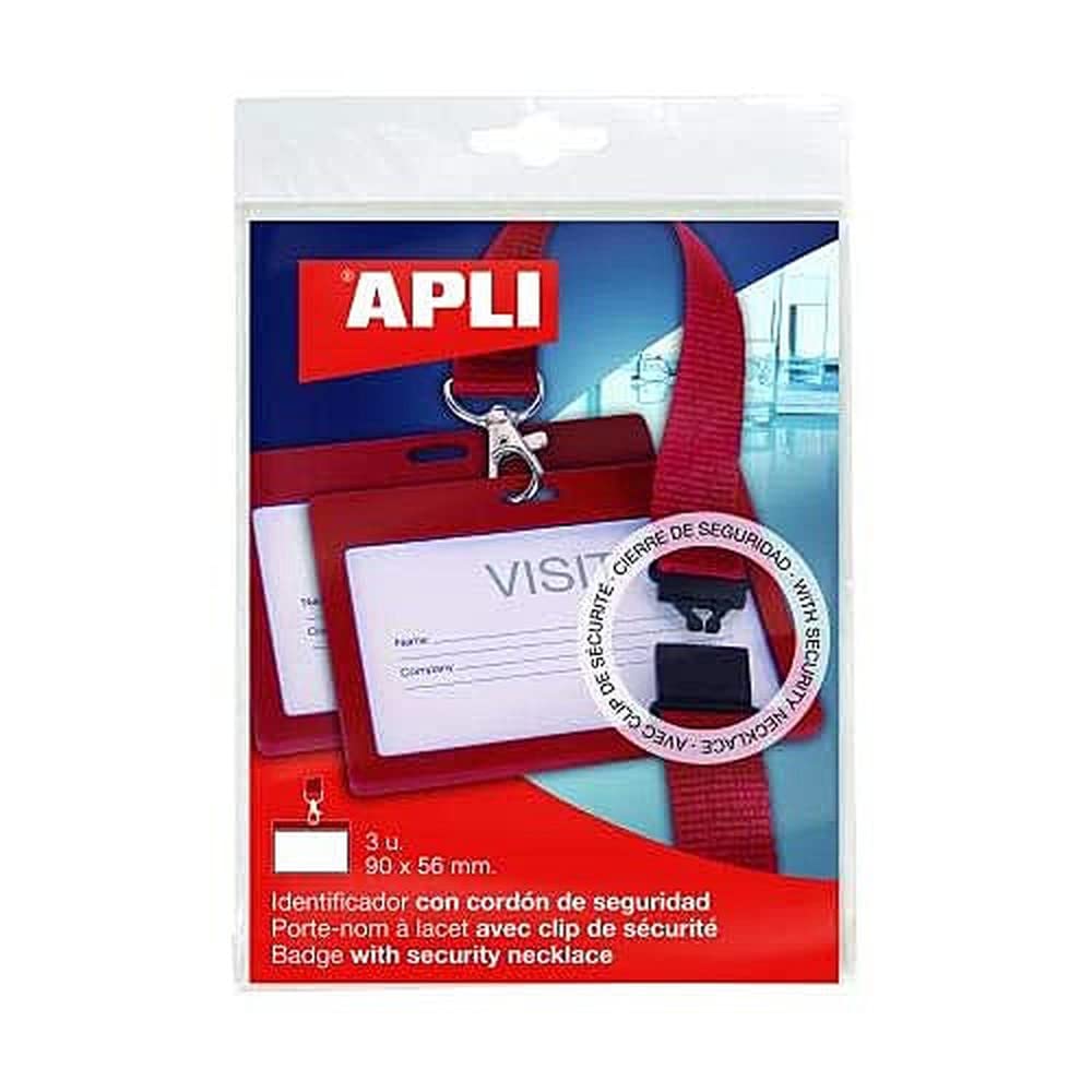 3 x Red Lanyard Identifiers 102x 75mm Apli 17842