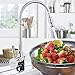 Baban Kitchen Faucet- 360 Degree Swivel Modern Stainless Steel Kitchen Sink Faucet with 720° Universal Single Handle, Hot and Cold Mixer Chrome Plated Bar Sink Faucet One Hole Installation