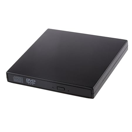 USB 2.0 External CD-R/RW ROM Burner Drive for Laptop Notebook (Black, 13.5x 13.2 x 1.6 cm)