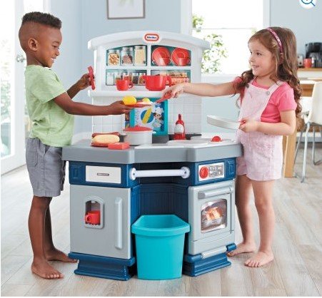 Little Tikes Cook With Me Kitchen in Blue and White Kuwait Ubuy