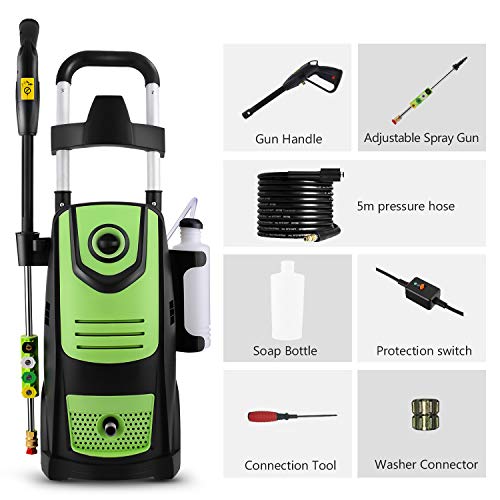 Suyncll High Power Washer Electric Pressure Washer,3800PSI 2.8GPM Pressure Washer Car Patio Garden Yard Cleaner(Green) - Thumbnail 5