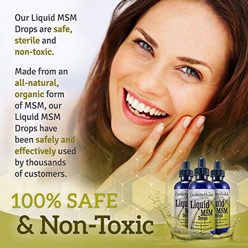 Dexterity Health Liquid MSM Drops, 3Pack of 4 oz. DropperTop Bottles