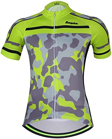 2017 Wosaw Women's Cycling Jersey Cool and comfortable Cycle Racing Clothing Wear Short Sleeve Skinsuits Shirt Green Camo D409 (Shirt 2, L)