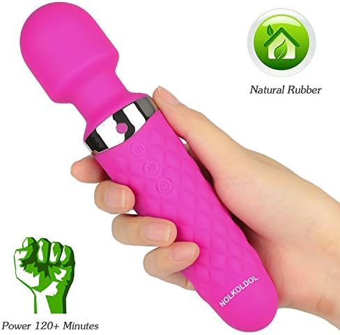 Cordless Wand Massager-Personal-Natural Rubber Handheld Massager for Back Neck Shoulder Treatment with 16 Modes,Powerful Hand held Magic,Working More Than 2 Hours,Waterproof
