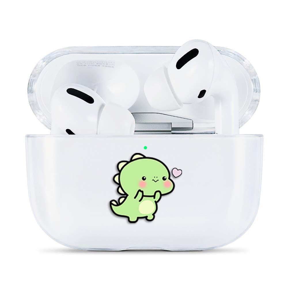 AKABEILA Case Compatible with Apple AirPods Pro Case Transparent Silicone Cute Design AirPod Pro 2019 Case Cover Front LED Visible Wireless Charging Case