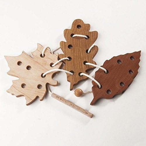 Wooden leaf fall Lacing Toy Game set Learning toy Threading set