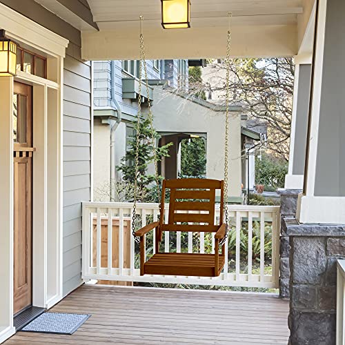 Furinno Tioman Hardwood Porch Swing with Teak Oil Support, Natural