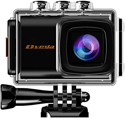 Action Camera, Dveda 16MP 4K Ultra HD WiFi Waterproof Sports Action Camera 170 Degree Wide-Angle Lens with 2Pcs Rechargeable Battery, Full Accessories Kits and Carrying Case Included