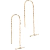 Zoe Chicco Women's 14k Gold Bars Threader Earring, 14k Yellow Gold, One Size