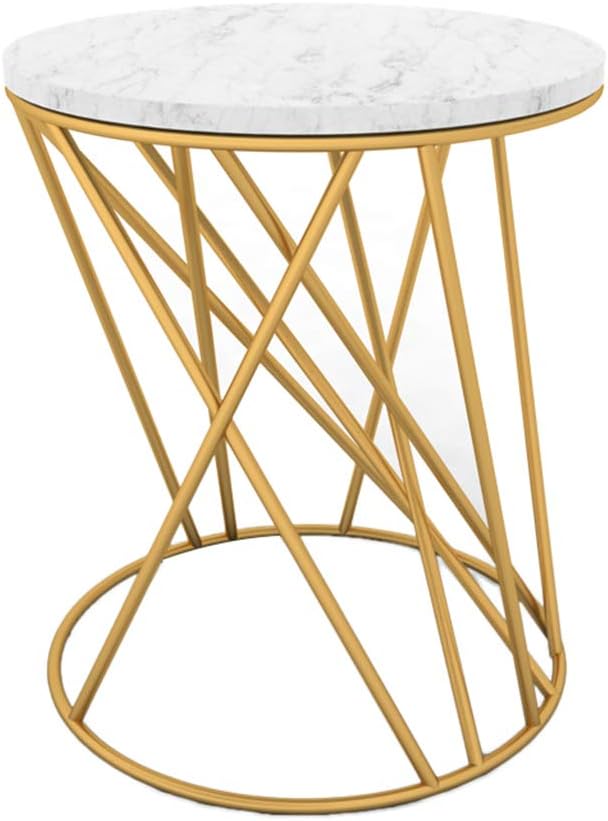 Csq Creative Round Table Marble Gold Sofa Table Living Room Decoration Side Table Corner Table Leisure Iron Art Tea Table Reading Table Size 45 45 45cm Amazon Co Uk Kitchen Home