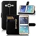 J2 Case, Samsung Galaxy J2 Case, Demo@ Flip Pu Leather Wallet Pouch Case Cover with Stand / Card Slots for Samsung Galaxy J2 (Wallet-Black)
